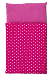 Van Dijk Toys Dekje/Dekbedje voor Poppenwagen – Fuchsia Roze met Witte Stippen