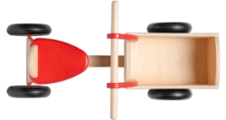 Van Dijk Toys Houten Bakfiets Naturel/Rood – Vierwieler Kinderloopfiets – Vanaf 1 jaar