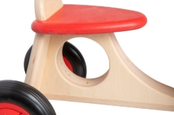 Van Dijk Toys Houten Bakfiets Naturel/Rood – Vierwieler Kinderloopfiets – Vanaf 1 jaar