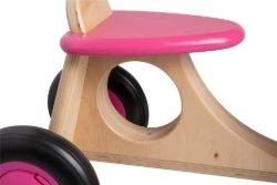 Van Dijk Toys Houten Bakfiets Naturel/Roze – Vierwieler Kinderloopfiets – Vanaf 1 jaar