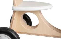 Van Dijk Toys Houten Bakfiets Naturel/Wit – Vierwieler Kinderloopfiets – Vanaf 1 jaar