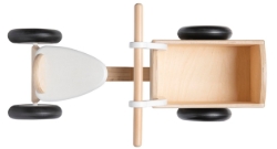 Van Dijk Toys Houten Bakfiets Naturel/Wit – Vierwieler Kinderloopfiets – Vanaf 1 jaar