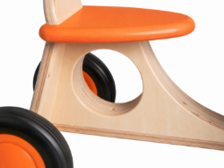 Van Dijk Toys Houten Bakfiets Naturel/Oranje – Vierwieler Kinderloopfiets – Vanaf 1 jaar