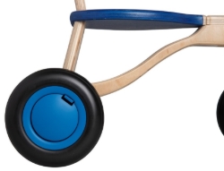 Van Dijk Toys Loopfiets Naturel/Blauw - Houten 4-wieler kinderfiets - Vanaf 1 jaar