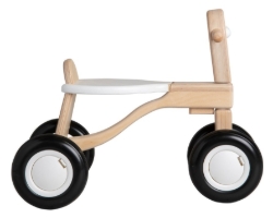 Van Dijk Toys Loopfiets Naturel/Wit - Houten 4-wieler kinderfiets - Vanaf 1 jaar