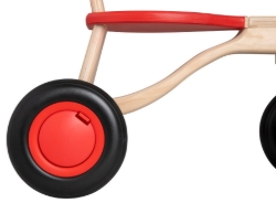Van Dijk Toys Loopfiets Naturel/Rood - Houten 4-wieler kinderfiets - Vanaf 1 jaar