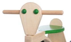 Van Dijk Toys Loopfiets Naturel/Groen - Houten 4-wieler kinderfiets - Vanaf 1 jaar