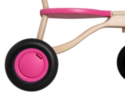 Van Dijk Toys Loopfiets Naturel/Roze - Houten 4-wieler kinderfiets - Vanaf 1 jaar