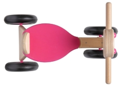 Van Dijk Toys Loopfiets Naturel/Roze - Houten 4-wieler kinderfiets - Vanaf 1 jaar