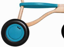 Van Dijk Toys Loopfiets Naturel/Licht Blauw - Houten 4-wieler kinderfiets - Vanaf 1 jaar