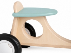 Van Dijk Toys Houten Bakfiets Vintage Naturel/Blauw-Groen – Vierwieler Kinderloopfiets – Vanaf 1 jaar