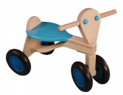 Van Dijk Toys Aanhanger voor Loopfiets – Berkenhout, Naturel/Licht Blauw
