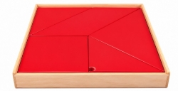 Van Dijk Toys Luxe Tangram Rood – Houten Spel/Puzzel in Kist - Vanaf 3 jaar