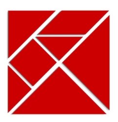 Van Dijk Toys Luxe Tangram Rood – Houten Spel/Puzzel in Kist - Vanaf 3 jaar