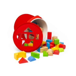Big jigs - Montessori Mijn eerste gekleurde houten blokkenset  80 stuks 100% FSC BJ-37001 Duurzaam speelgoed 2