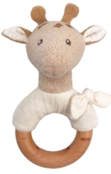 Egmont Toys – Baby Rammelaar & Bijtring - Giraffe Leonie - Biologisch katoen - Vanaf 0 jr