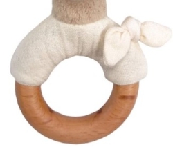 Bild von Egmont Toys - baby knuffel rammelaar / bijtring Giraffe Leonie 13 cm. 0+ Biokatoen + Gerecycled polyester en Hout
