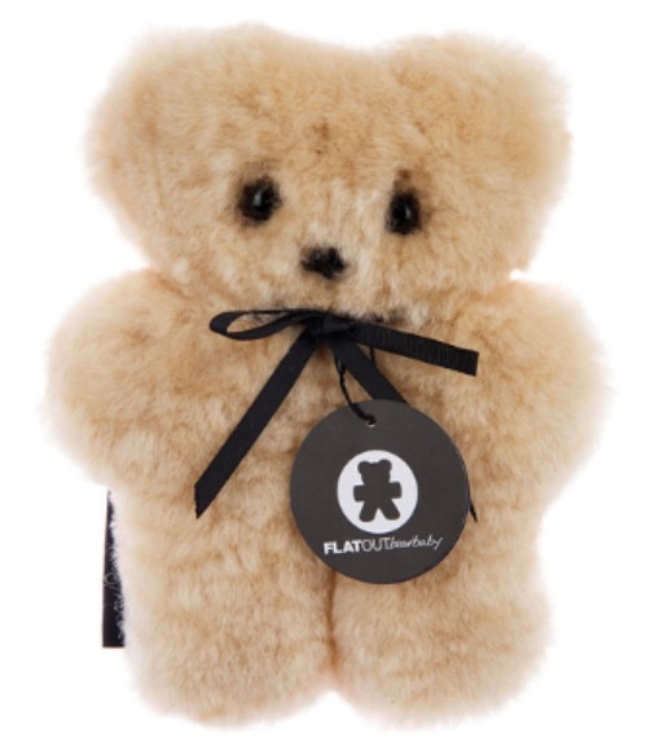FLATOUTbear - Schapenwollen Knuffelbeer, 20 cm - Honingkleur – Natuurlijk & Rustgevend – Vanaf 0 jaar