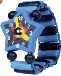ET-GK58326 Houten horloge met elastische band en beweegbare wijzers Duurzaam speelgoed 4