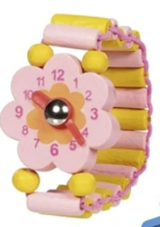 ET-GK58326 Houten horloge met elastische band en beweegbare wijzers Duurzaam speelgoed 6