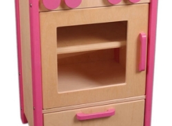 Van Dijk Toys Kinderkeuken Fornuis – Hout Naturel & Roze – vanaf 2 jaar