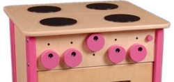 Van Dijk Toys Kinderkeuken Fornuis – Hout Naturel & Roze – vanaf 2 jaar