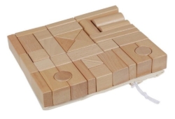 Van Dijk Toys Blokkenset – 37 Beukenhouten Blokken + Opbergzak – 12m+