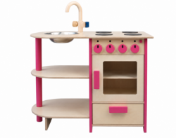 Van Dijk Toys – Roze Houten Peuter Combi Keuken – 1+ Jaar