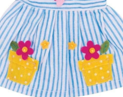 Bigjigs Poppenkleding jurkvest blauw wit gestreept BJ-BJD509 2