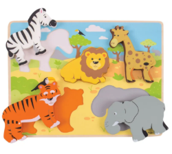 Bigjigs Grote stukken puzzel safaridieren BJ-BJ327 2