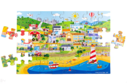 Bigjigs vloerpuzzel hout Transport 48 stukjes BJ-BJ33005 2