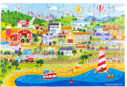 Bigjigs vloerpuzzel hout Transport 48 stukjes BJ-BJ33005 1
