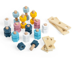 Bigjigs kist met houten bouten en moeren BJ-BJ35024 4