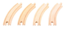 Bigjigs Houten rails bocht lang 4 stuks BJ-BJT102 1