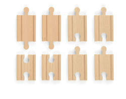 Bigjigs Houten rails korte koppelstukjes 8 stuks BJ-BJT104 2