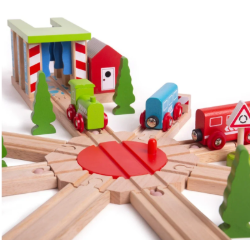 Bigjigs Houten rails draaibaar kruisingsvlak 8 wegen BJ-BJT134 2