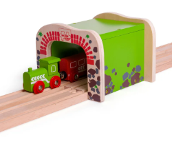 Bigjigs Spoortunnel dubbel spoor houten treinbaan BJ-BJT172 3