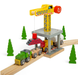 Bigjigs treinbaangebouw gele kraan BJ-BJT175 4
