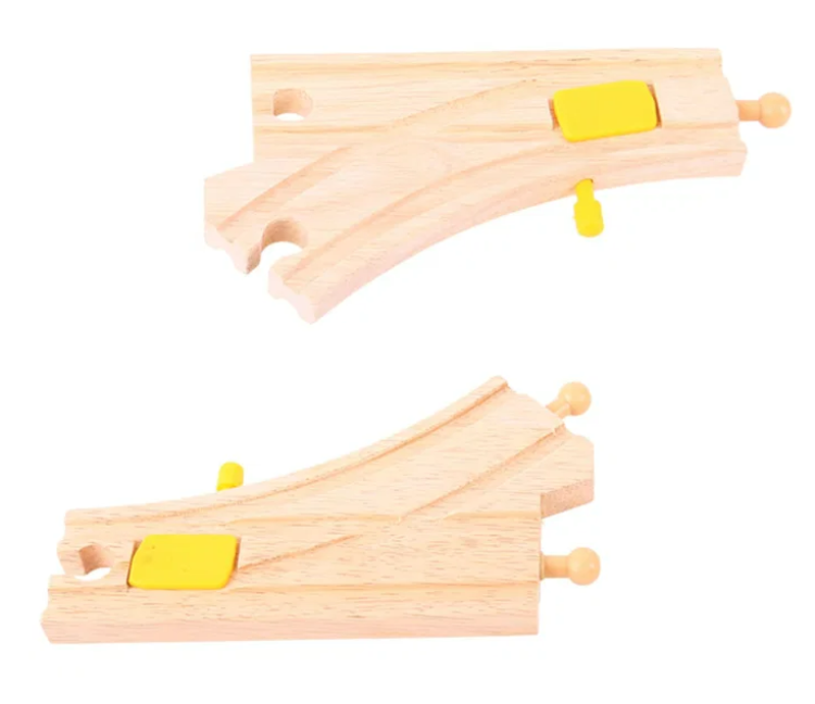 Bigjigs Houten rails mechanische wissel 2 stuks BJ-BJT219 1