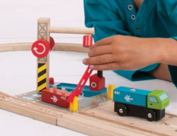 Bigjigs houten treinbaangebouw containeroverslagstation BJ-BJ253 4