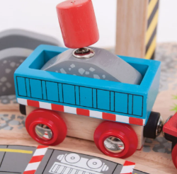Bigjigs houten treinbaangebouw containeroverslagstation BJ-BJ253 7