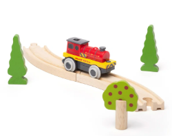Bigjigs batterijtrein rode locomotief BJ-BJ309 3