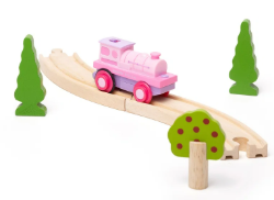Bigjigs batterijtrein roze locomotief BJ-BJ310 4