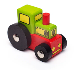 Bigjigs wagen dieplader met tractor houten treinbaan BJ-BJ413 5