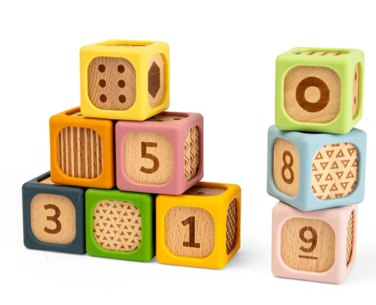 Bigjigs houten sorteerblokken met silicone omhulsel BJ-38018 1