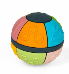 Bigjigs sensorische siliconen bal met verschillende gekleurde vlakken en reliëfpatronen BJ-38017 1