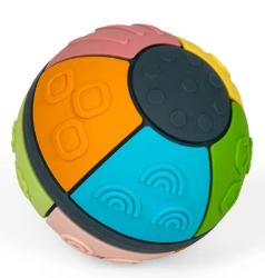 Bigjigs sensorische siliconen bal met verschillende gekleurde vlakken en reliëfpatronen BJ-38017 2