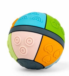 Bigjigs sensorische siliconen bal met verschillende gekleurde vlakken en reliëfpatronen BJ-38017 3