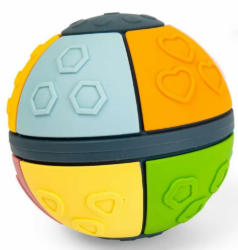Bigjigs sensorische siliconen bal met verschillende gekleurde vlakken en reliëfpatronen BJ-38017 5