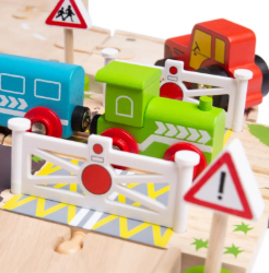 Bigjigs houten treinset platteland - speelgoed treinbaan en weg BJ-BJT021 4